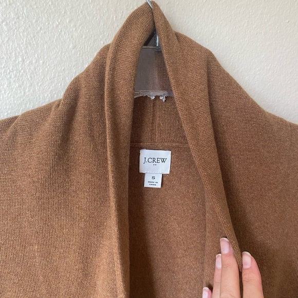 J.Crew Women’s Chelsea Open Front Cardigan Sweater Tan Size S - Picture 6 of 7